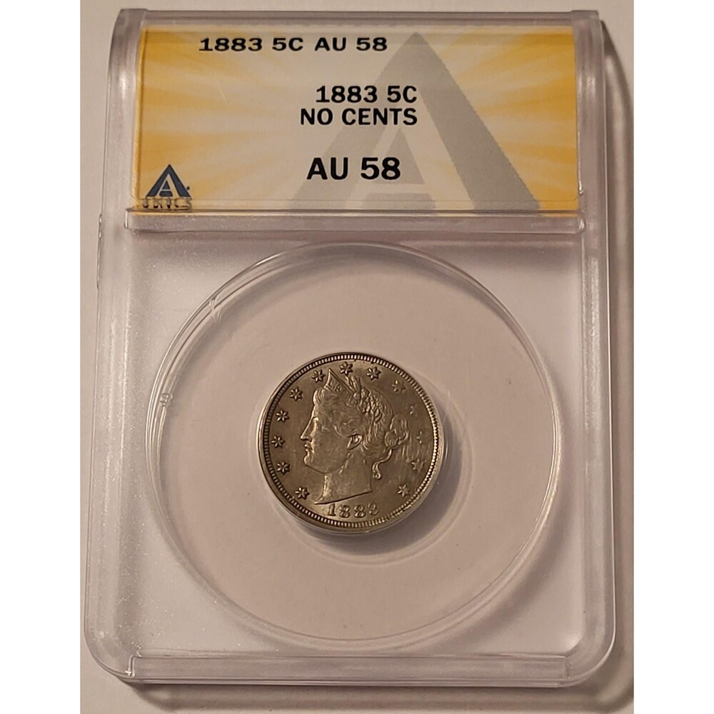 1883 Liberty Nickel No Cents AU58 ANACS